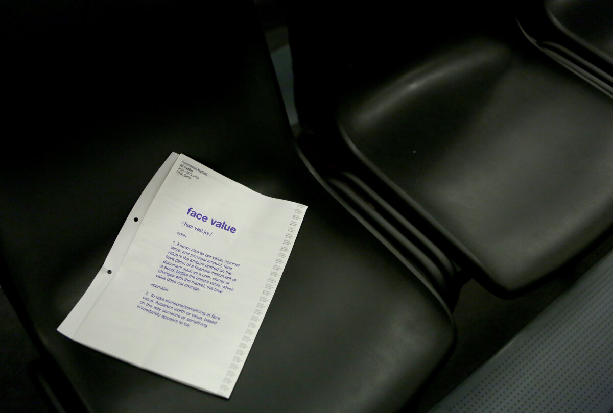 Impression of transmediale 2018 face value