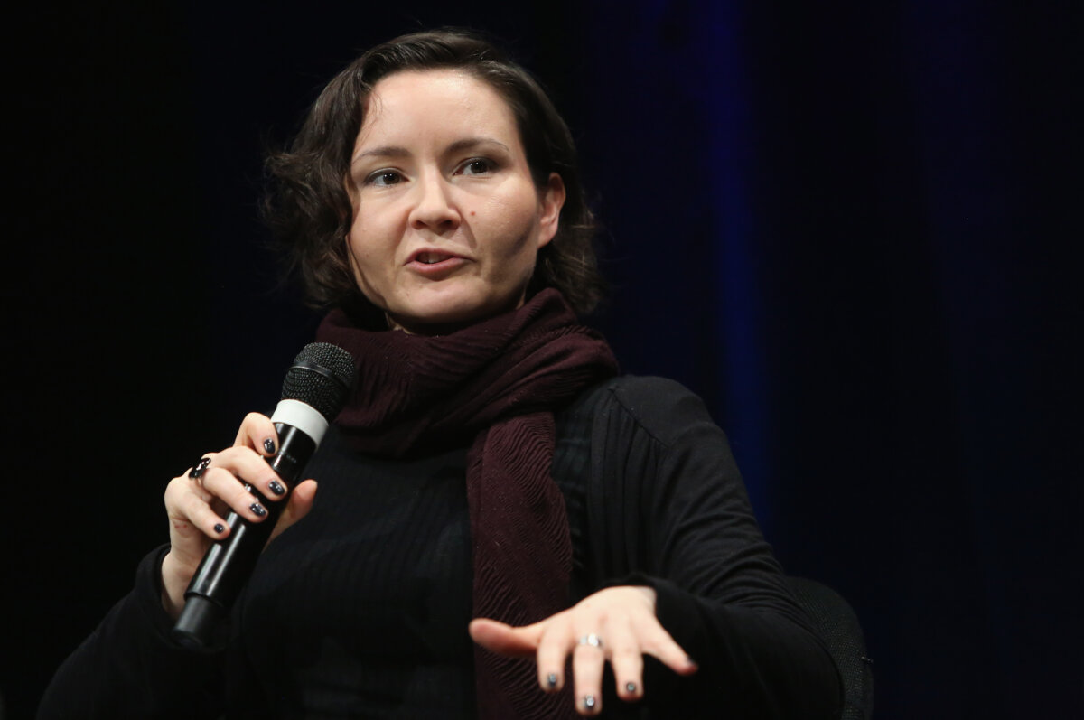 Katerina Krtilova during the panel "Confronting Social Cybernetics"